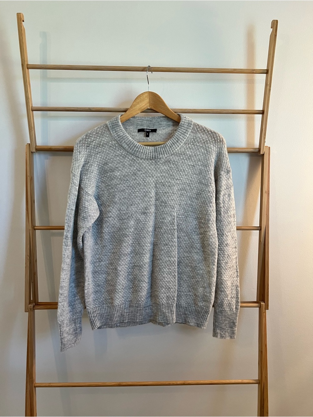 Quince Baby Alpaca-Wool Diamond Stitch Crewneck Sweater Women’s L